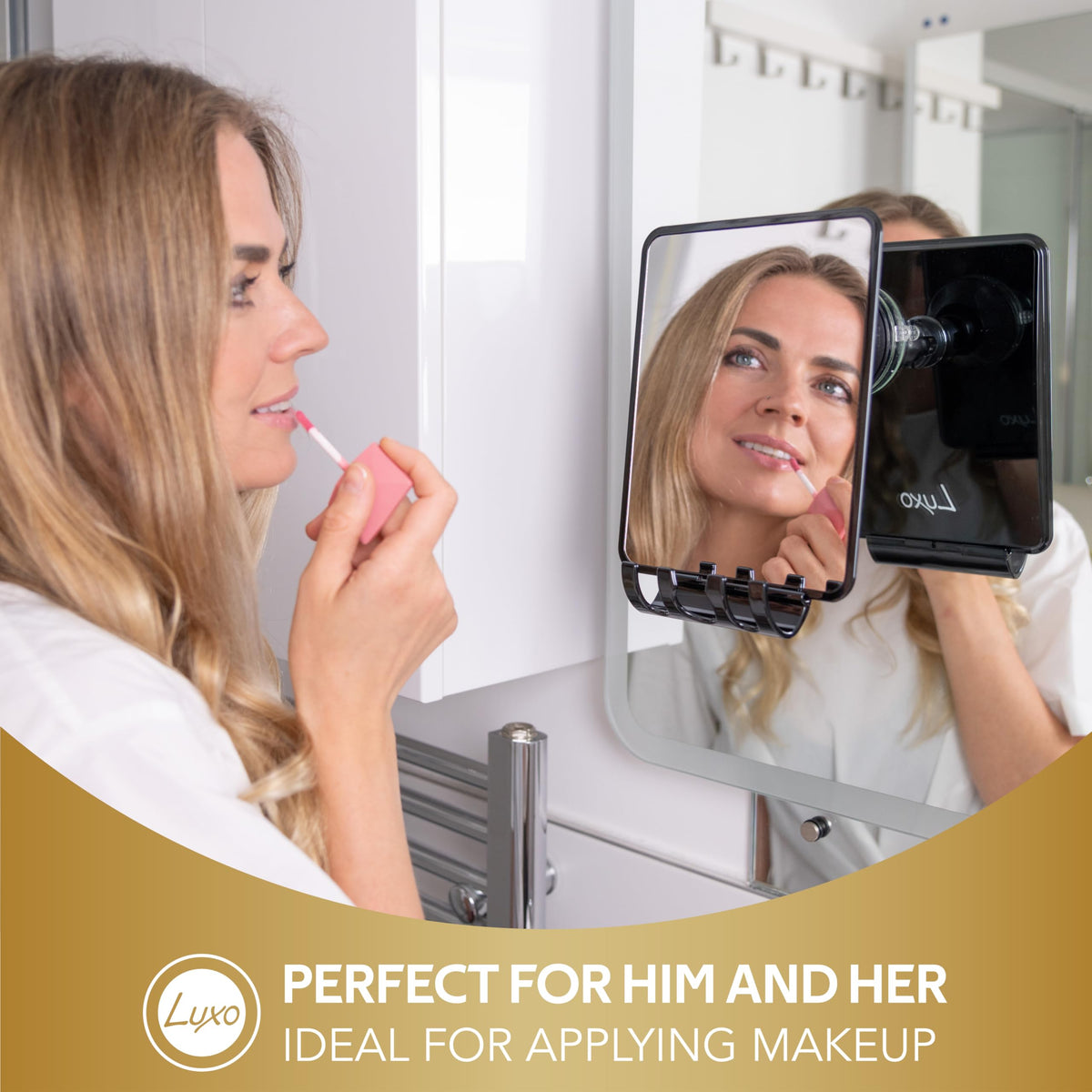 Luxo Shower Mirror with removable razor holder