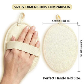 LWJTTDFJ Natural Loofah Sponge Exfoliating Body Scrubber back view