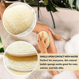 LWJTTDFJ Natural Loofah Sponge Exfoliating Body Scrubber packaging