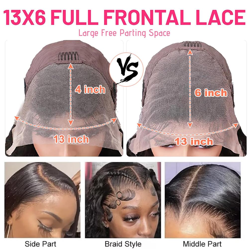 LYILYI 28-Inch Water Wave Lace Front Wig back view