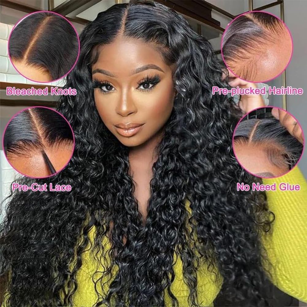 LYILYI 28-Inch Water Wave Lace Front Wig natural look on model