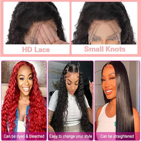 LYILYI Water Wave Lace Front Wig close-up of lace