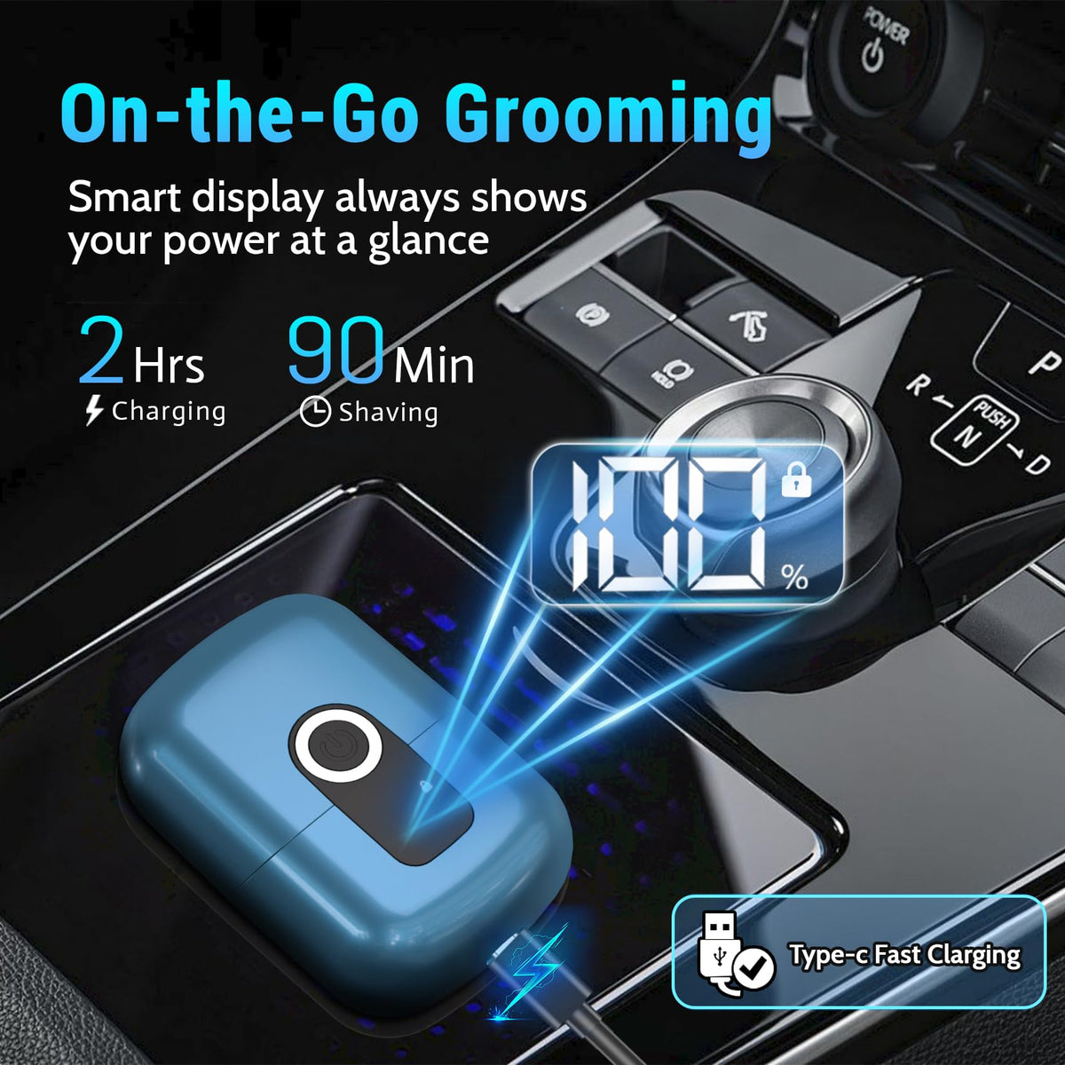 LYRSLF Mini Electric Razor being used in the shower