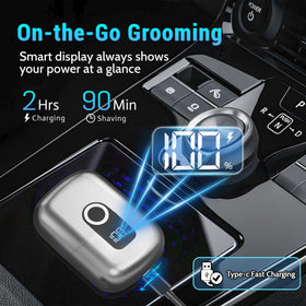 LYRSLF Mini Electric Razor compact size comparison with a hand