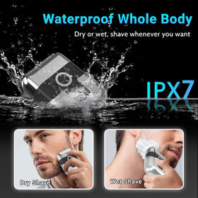 LYRSLF Mini Electric Razor demonstrating 3D flexible floating design