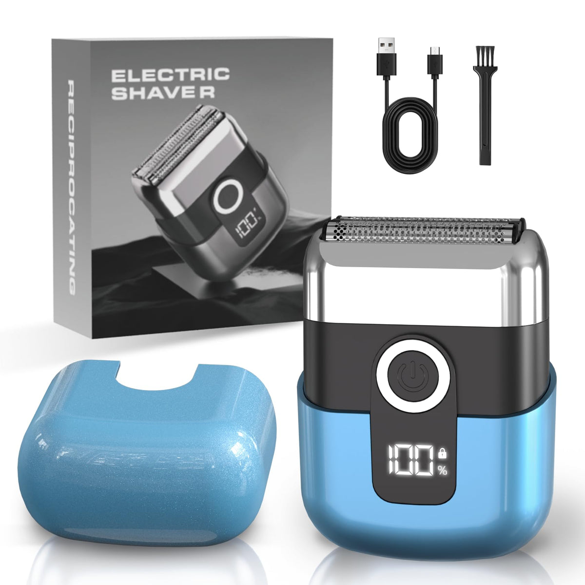LYRSLF Mini Electric Razor front view with LED display