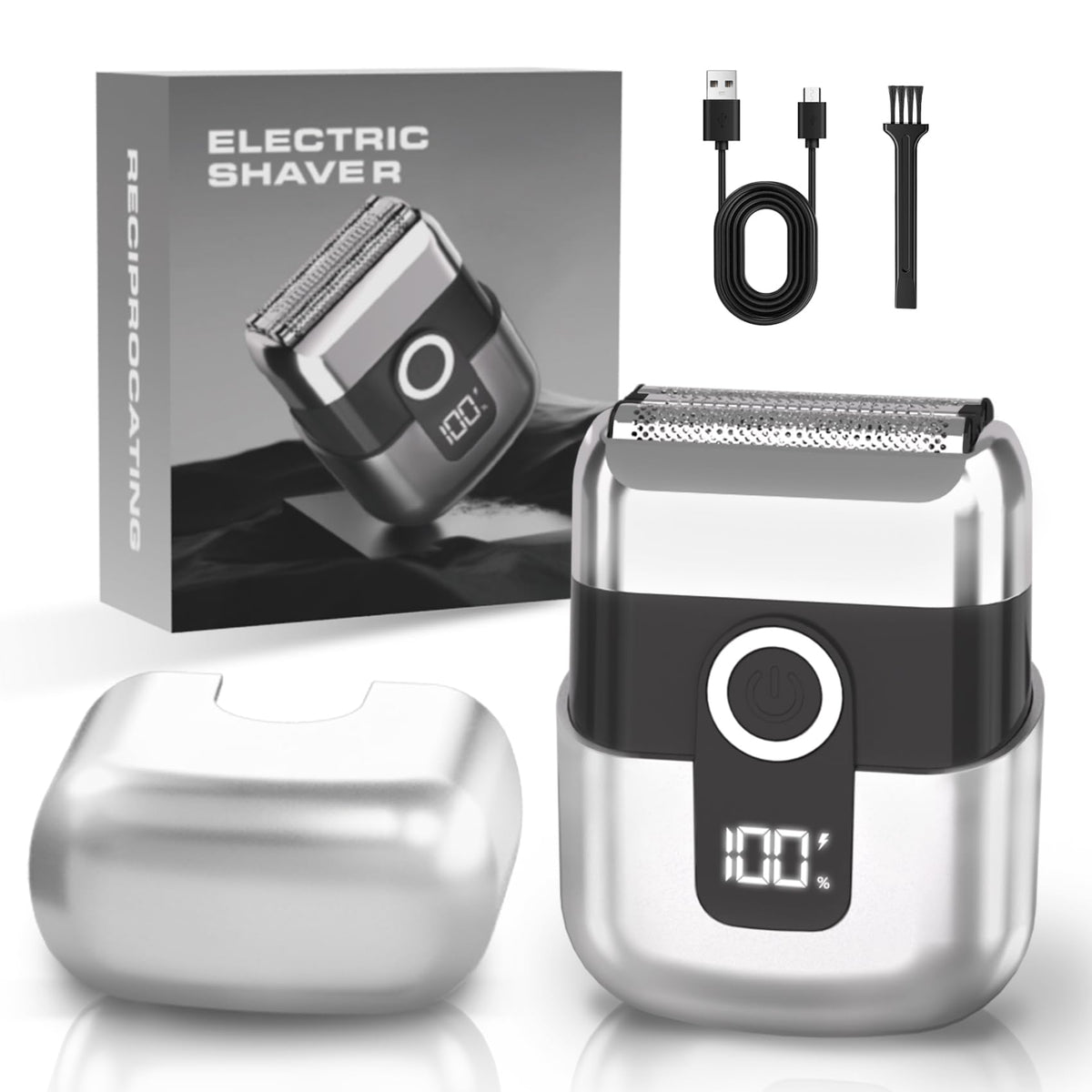 LYRSLF Mini Electric Razor front view with USB-C charging port