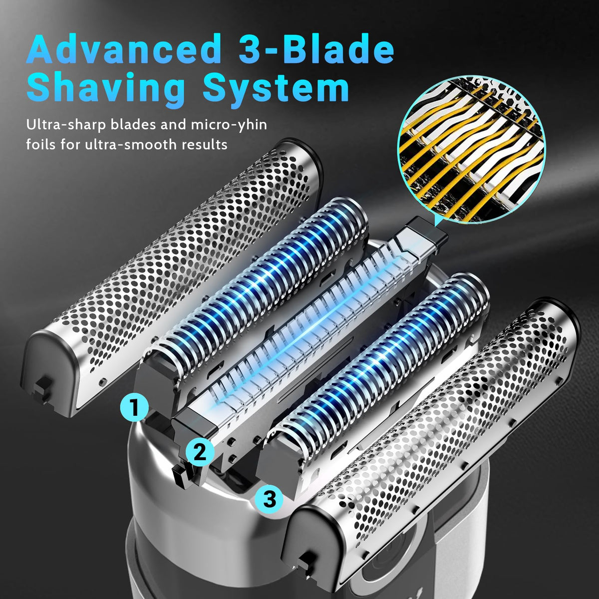LYRSLF Mini Electric Razor with detachable magnetic head for easy cleaning