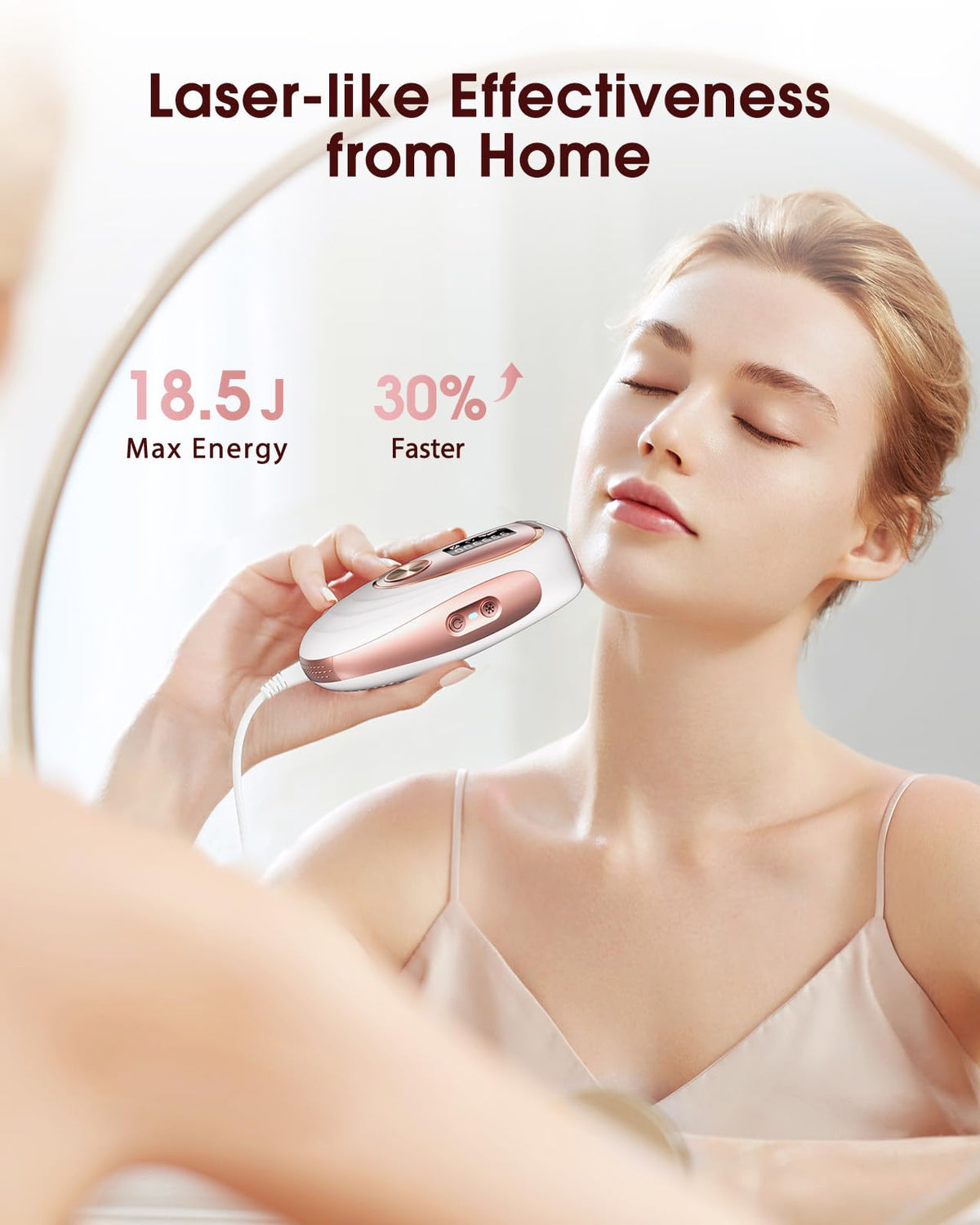 LYSMOSKI IPL Hair Removal Device in use on leg