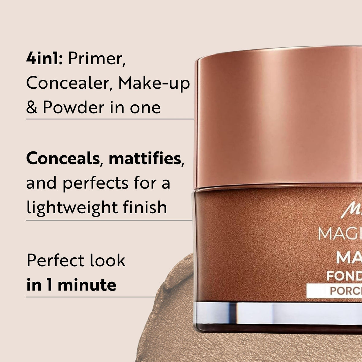 M. Asam Magic Finish Make-up Mousse showing texture