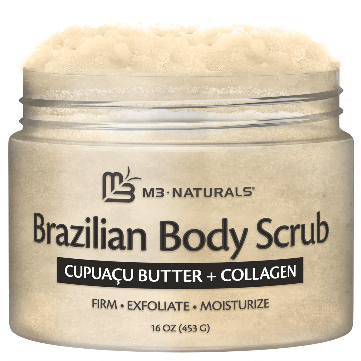 M3 Naturals Brazilian Body Scrub 16 oz front view
