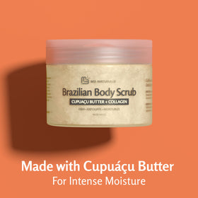 M3 Naturals Brazilian Body Scrub on a bathroom counter