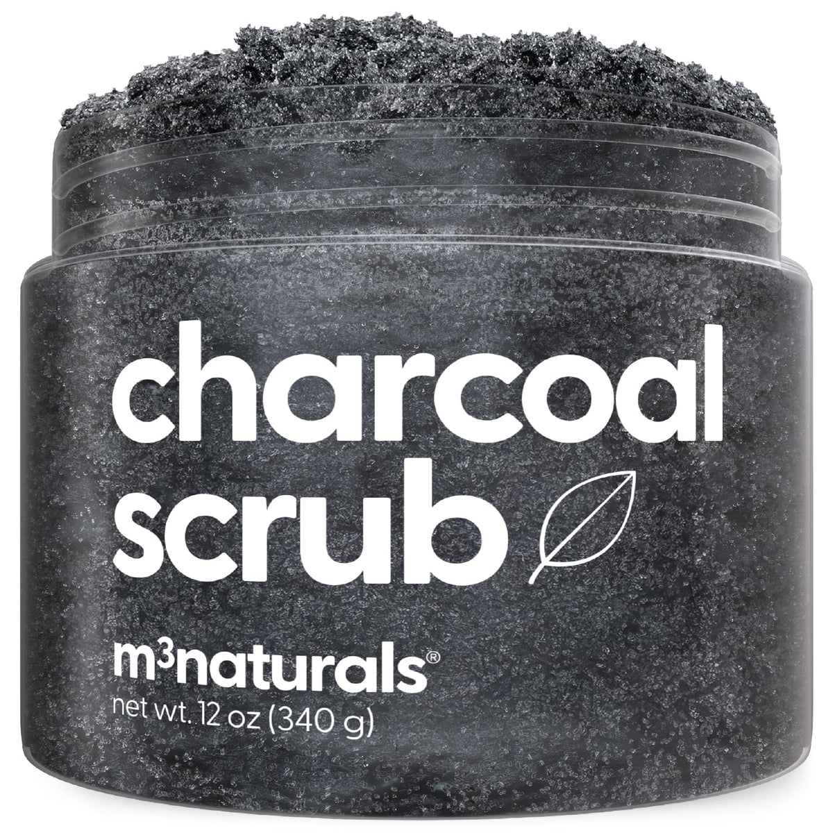 M3 Naturals Exfoliating Charcoal Scrub 12 oz front view