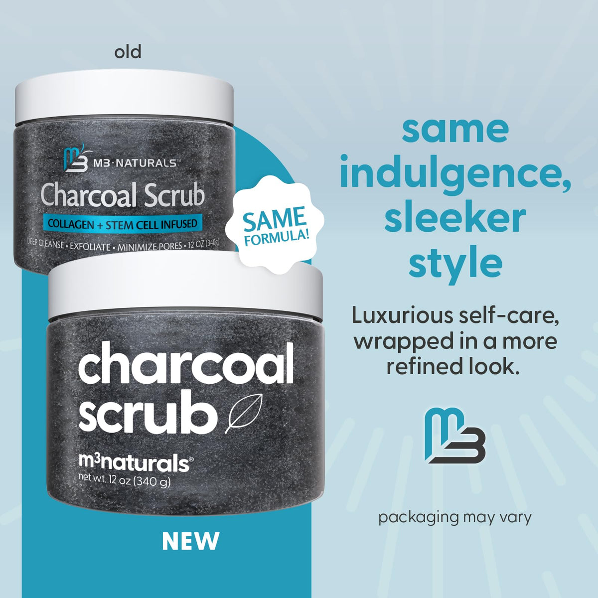 M3 Naturals Exfoliating Charcoal Scrub application on skin