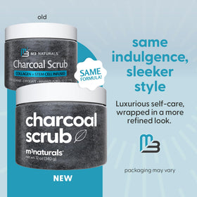 M3 Naturals Exfoliating Charcoal Scrub application on skin