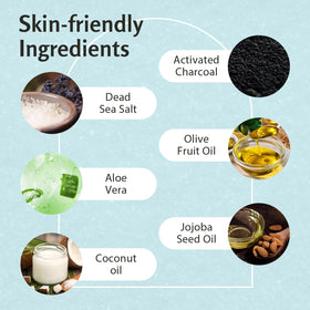 M3 Naturals Exfoliating Charcoal Scrub with coconut oil