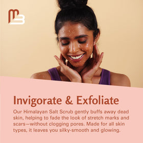 M3 Naturals Himalayan Salt Scrub packaging on a countertop