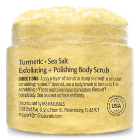 M3 Naturals Turmeric Body Scrub 16 oz back view
