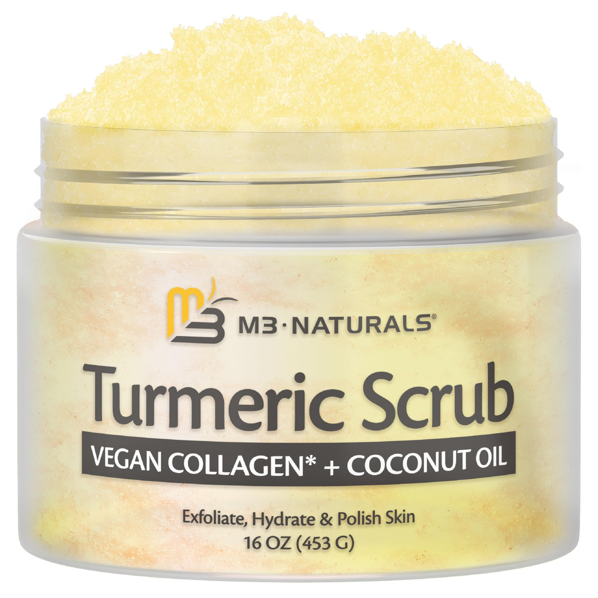 M3 Naturals Turmeric Body Scrub 16 oz front view