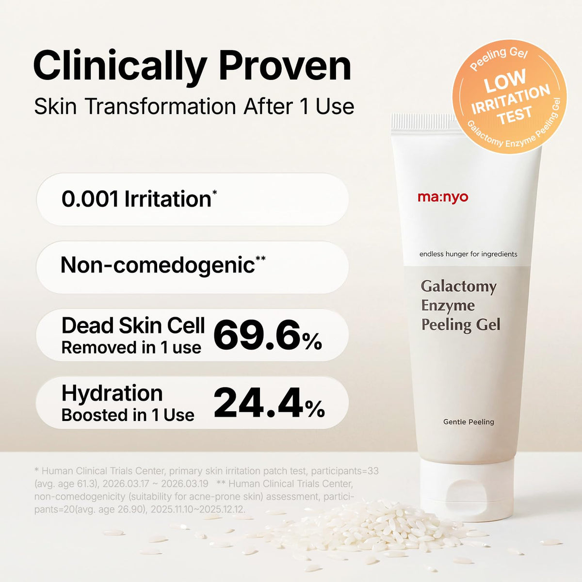ma:nyo Galactomy Enzyme Peeling Gel application on hand