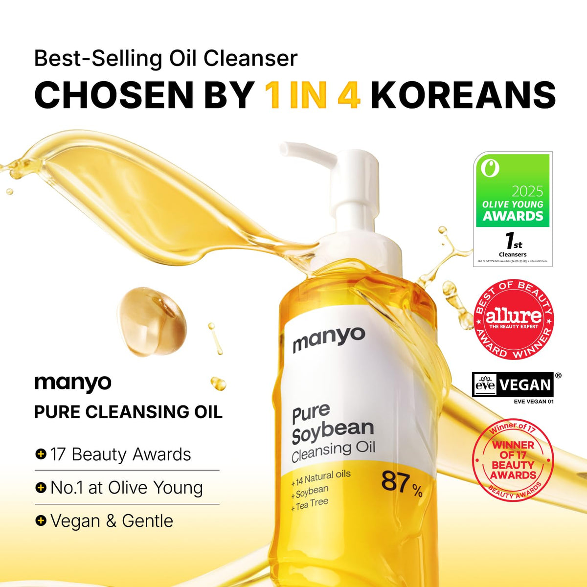 ma:nyo Pure Cleansing Oil 200ml back view showing ingredients