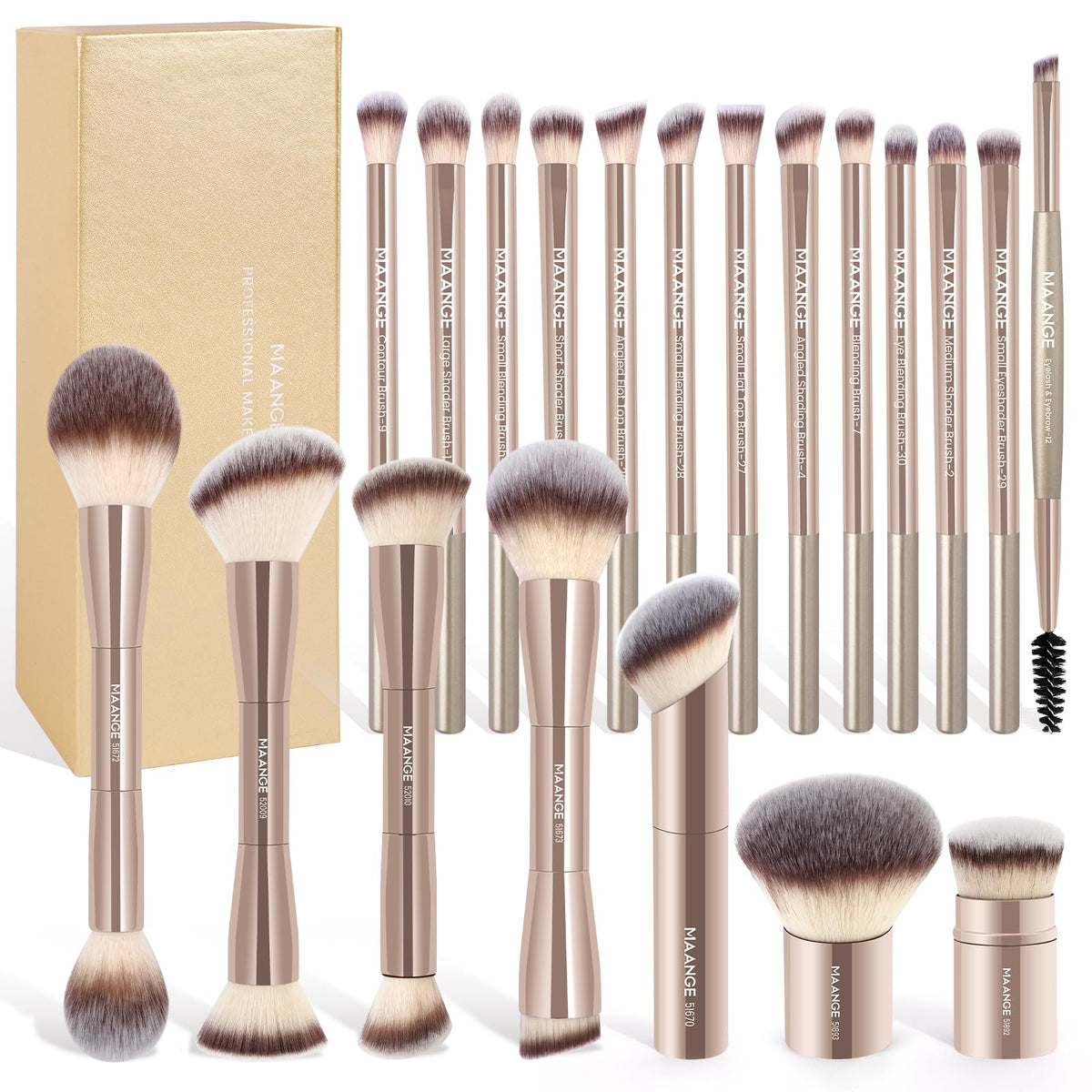 MAANGE 20 Pcs Makeup Brush Set in elegant gift box