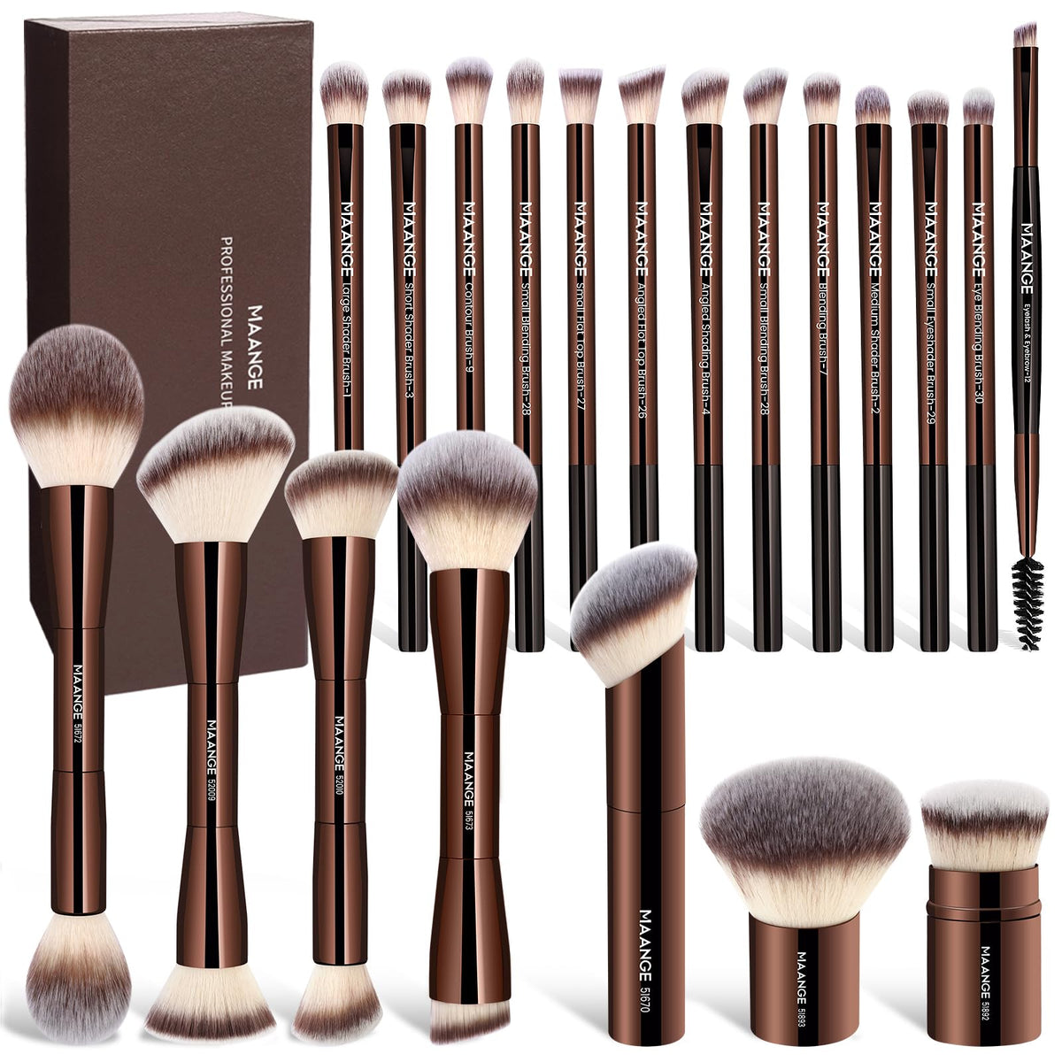 MAANGE 20 Pcs Makeup Brush Set in elegant gift box