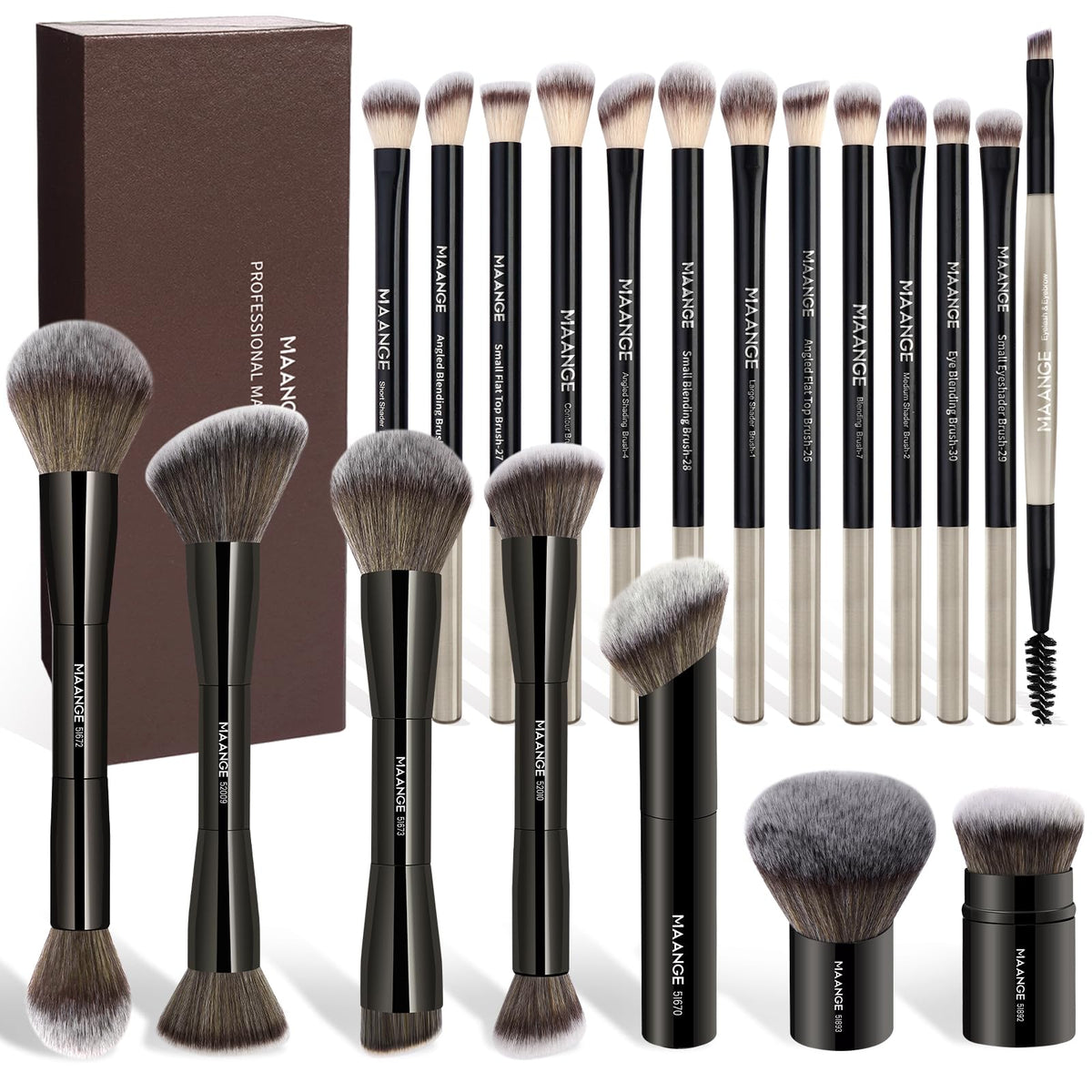 MAANGE 20 Pcs Makeup Brush Set in elegant gift box