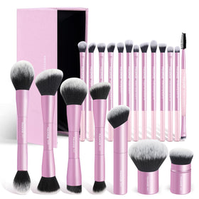 MAANGE 20 Pcs Makeup Brush Set in elegant gift box, pink