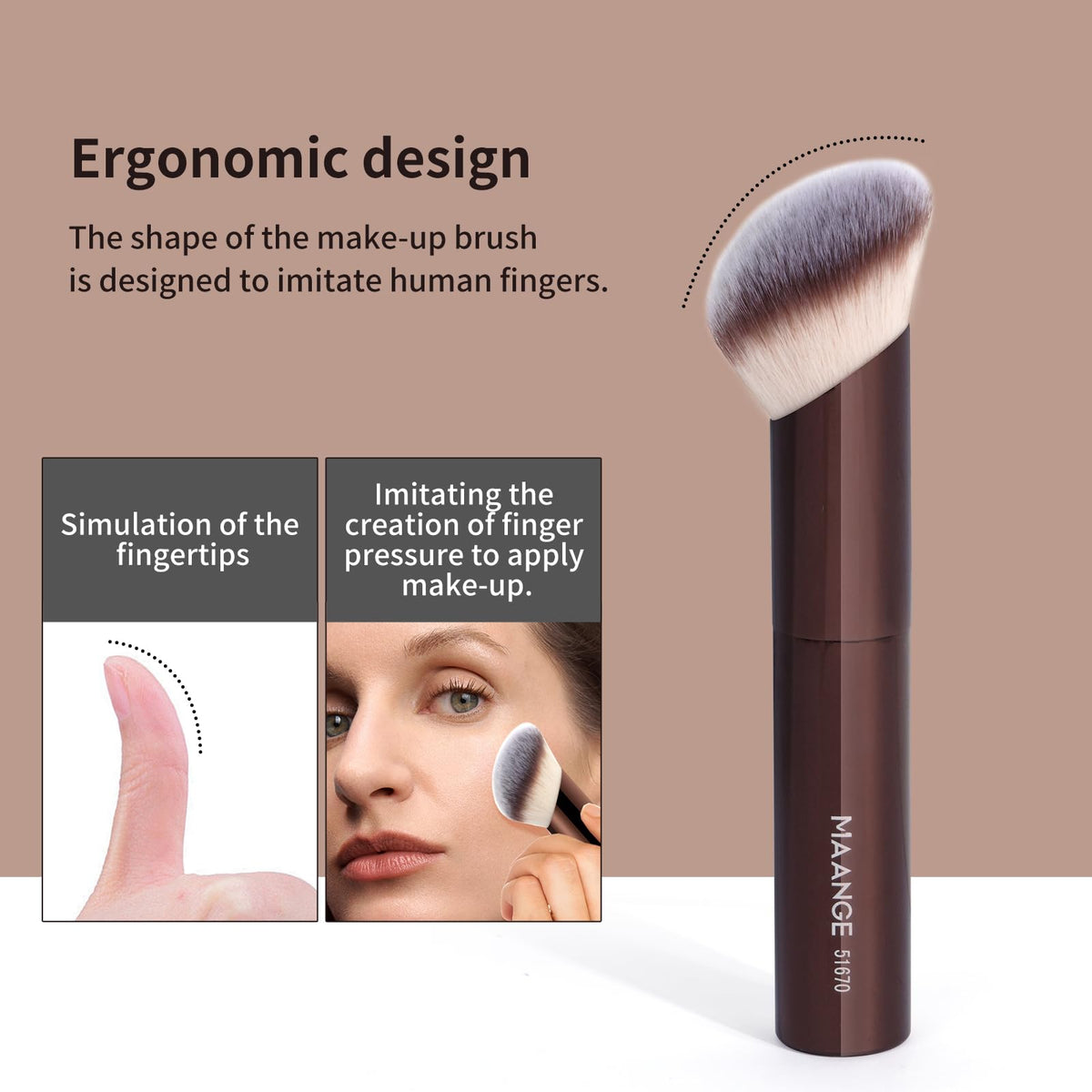 MAANGE 20 Pcs Makeup Brush Set with coffee brown finish