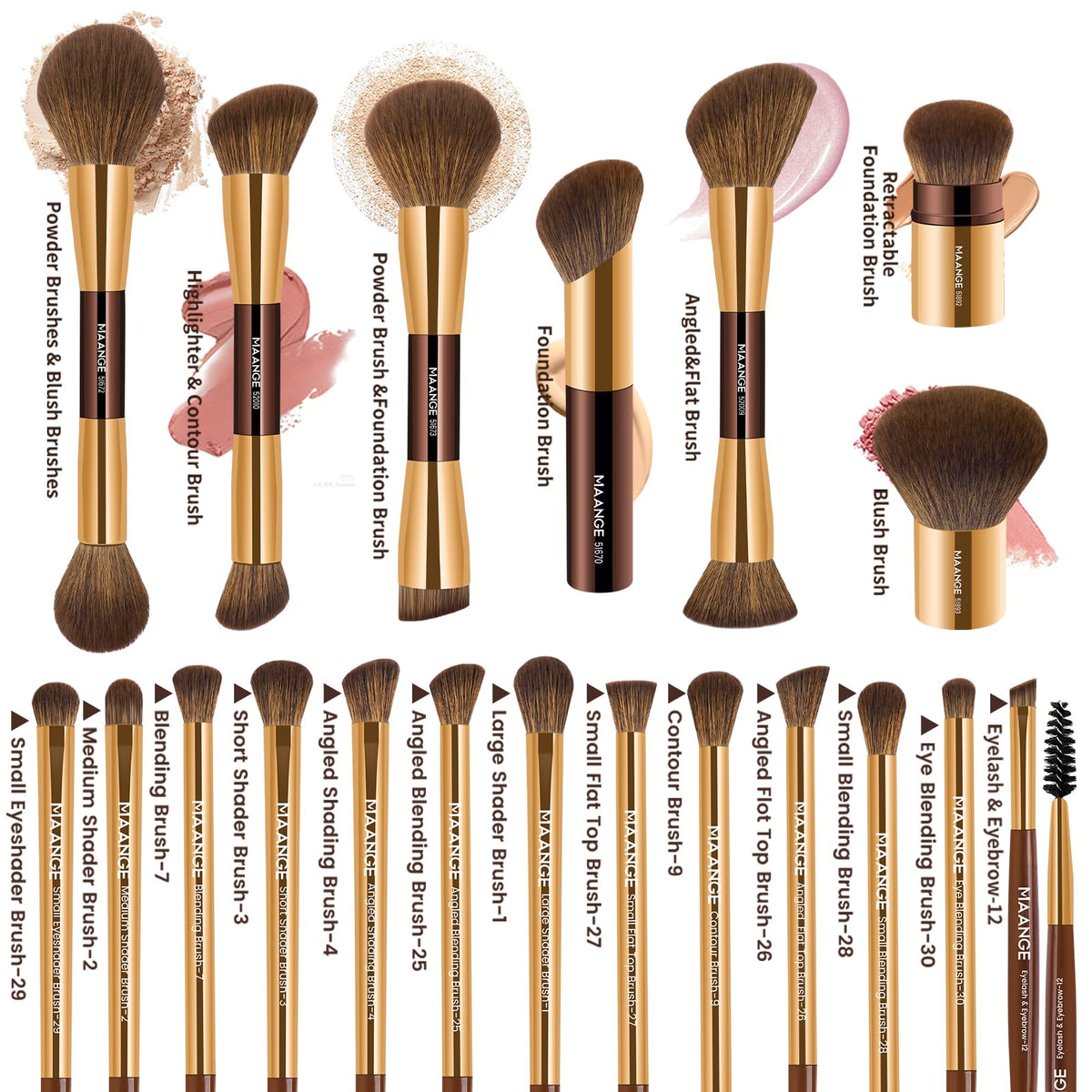 MAANGE 20 Pcs Makeup Brush Set with stylish packaging