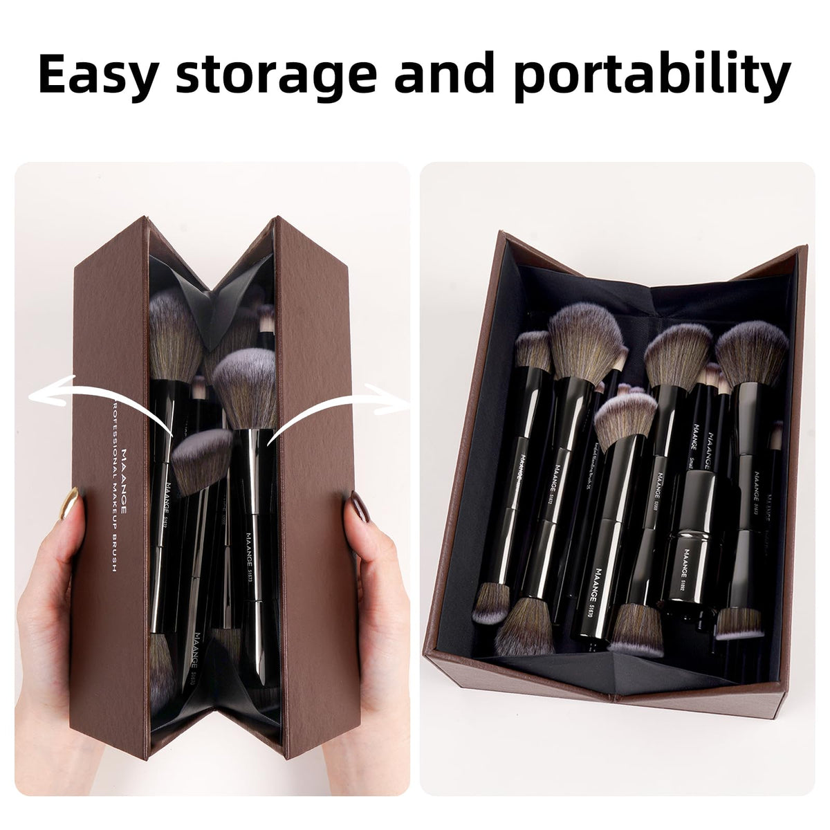 MAANGE double-ended kabuki brush close-up
