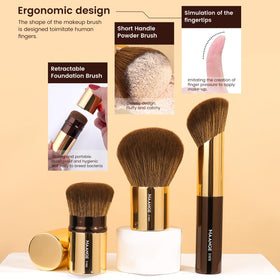 MAANGE foundation brushes with sturdy aluminium handles