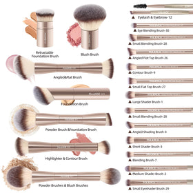 MAANGE kabuki brushes in champagne colour