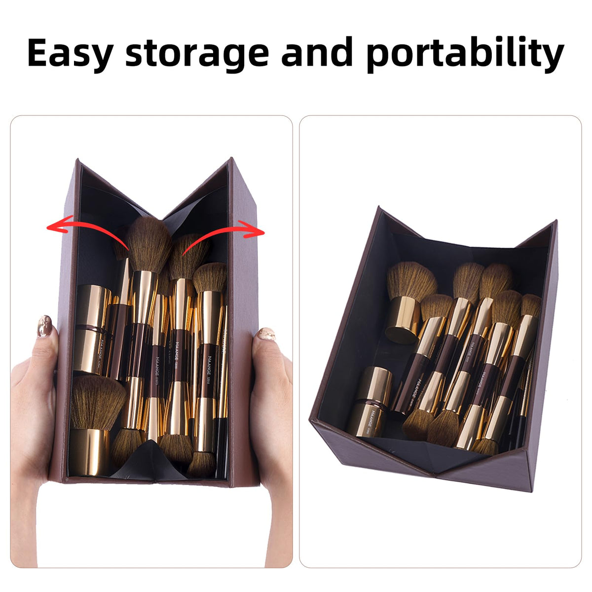 MAANGE makeup brushes with soft synthetic bristles