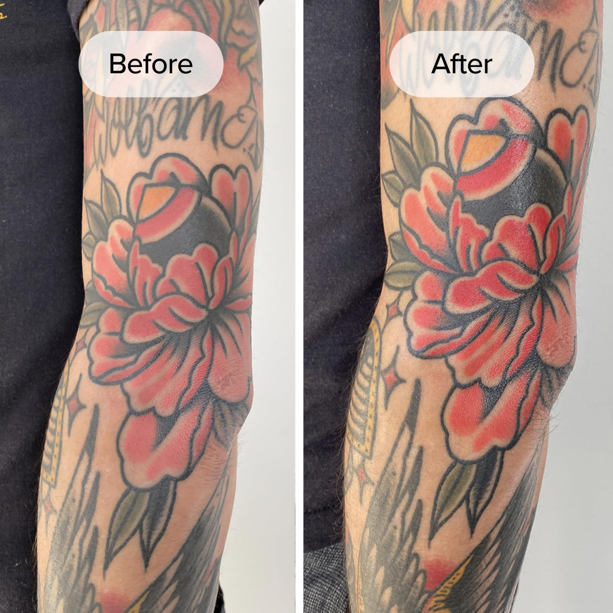 Mad Rabbit Tattoo Balm 1.7 oz Vanilla Coconut with tattooed arm