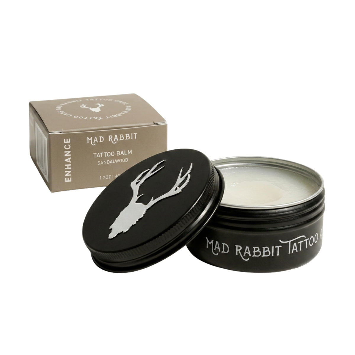 Mad Rabbit Tattoo Balm front view with packaging