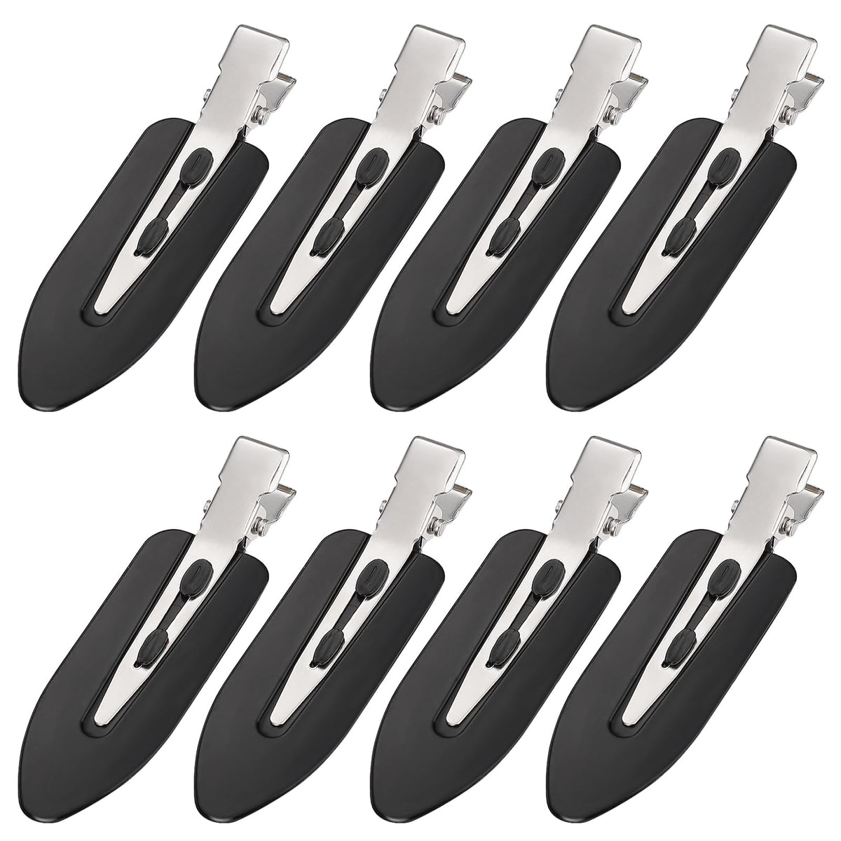 MADHOLLY Creaseless Hair Clips 8Pcs black no bend design front view