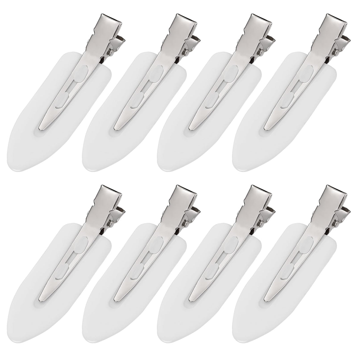 MADHOLLY Creaseless Hair Clips 8Pcs white front view