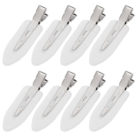 MADHOLLY Creaseless Hair Clips 8Pcs white front view