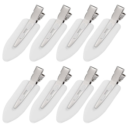 MADHOLLY Creaseless Hair Clips 8Pcs white front view