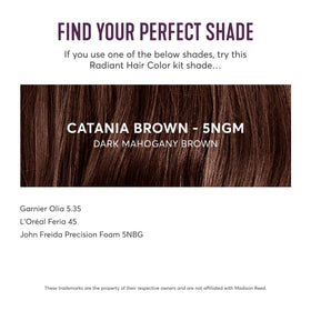 Madison Reed hair color results on shiny hair