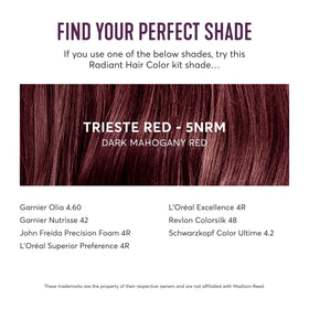 Madison Reed hair colour swatches including Dark Mahogany Red