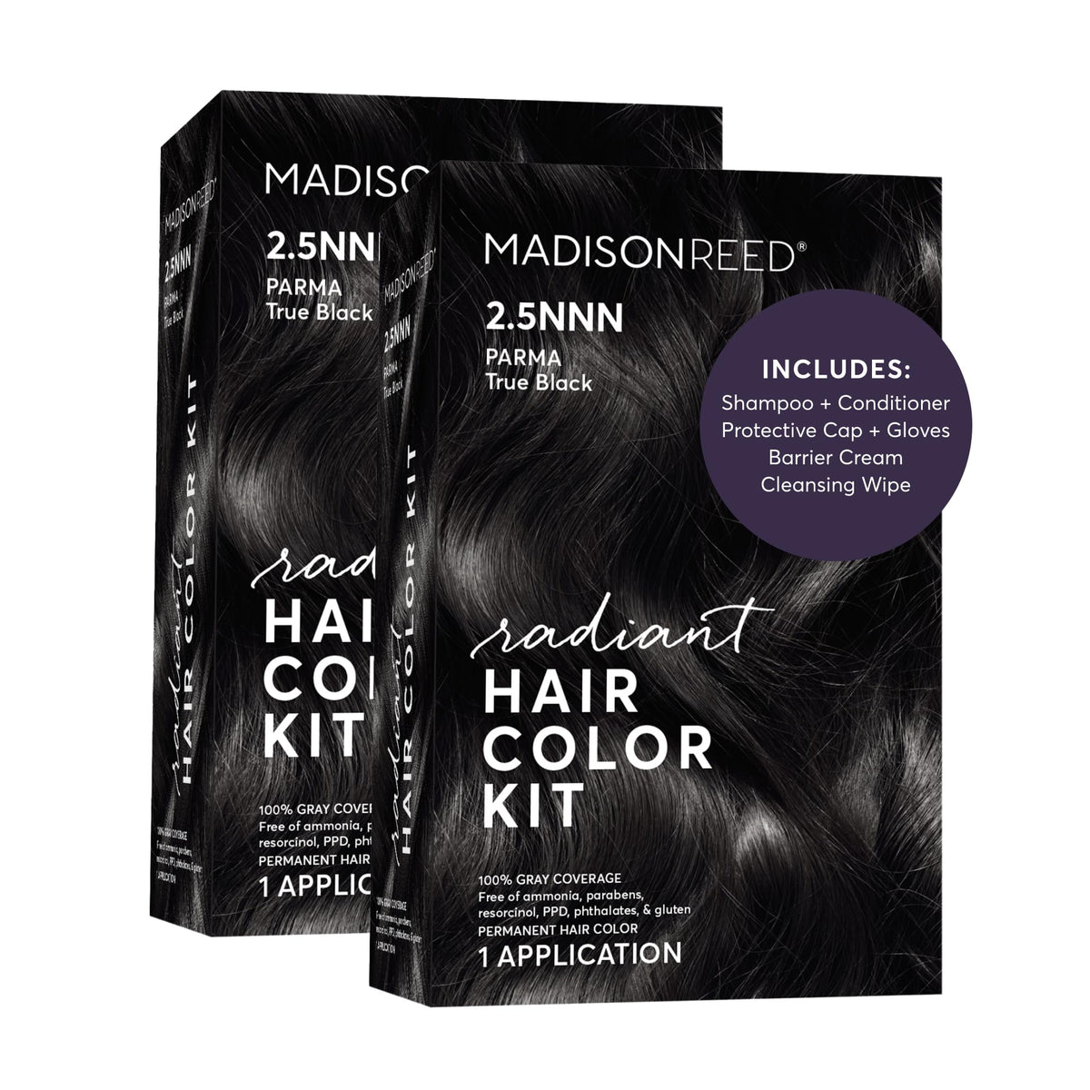 Madison Reed Radiant Hair Color Kit 2.5NNN Soft Black packaging front view