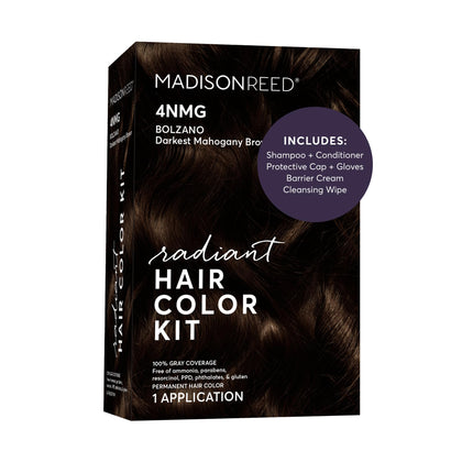 Madison Reed Radiant Hair Color Kit 4NMG Darkest Chocolate Brown front view