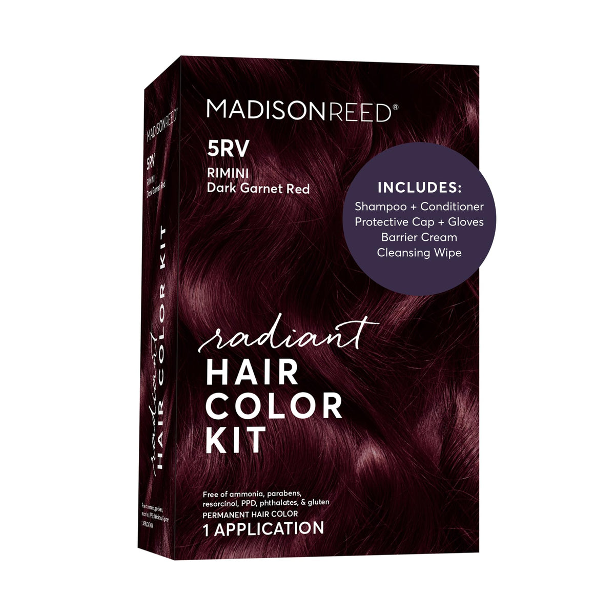 Madison Reed Radiant Hair Color Kit 5RV Dark Garnet Red packaging front view