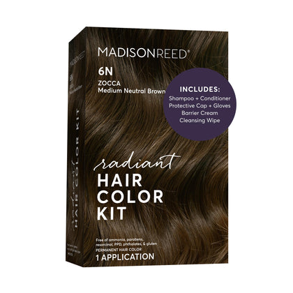 Madison Reed Radiant Hair Color Kit 6N Medium Neutral Brown front view