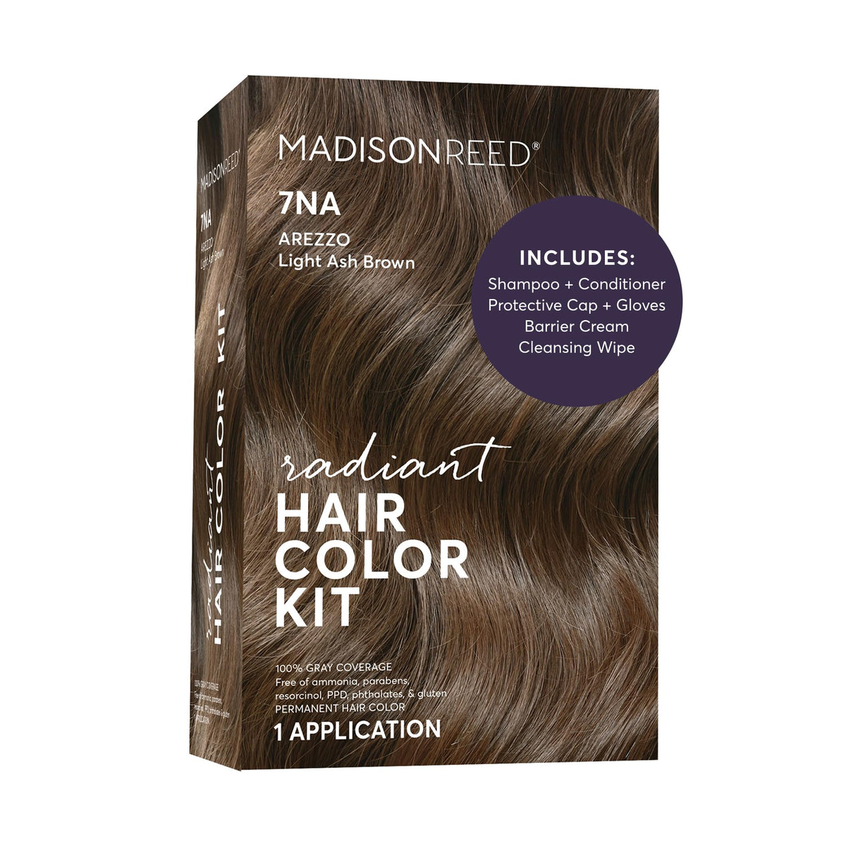 Madison Reed Radiant Hair Color Kit 7NA Light Ash Brown packaging front view