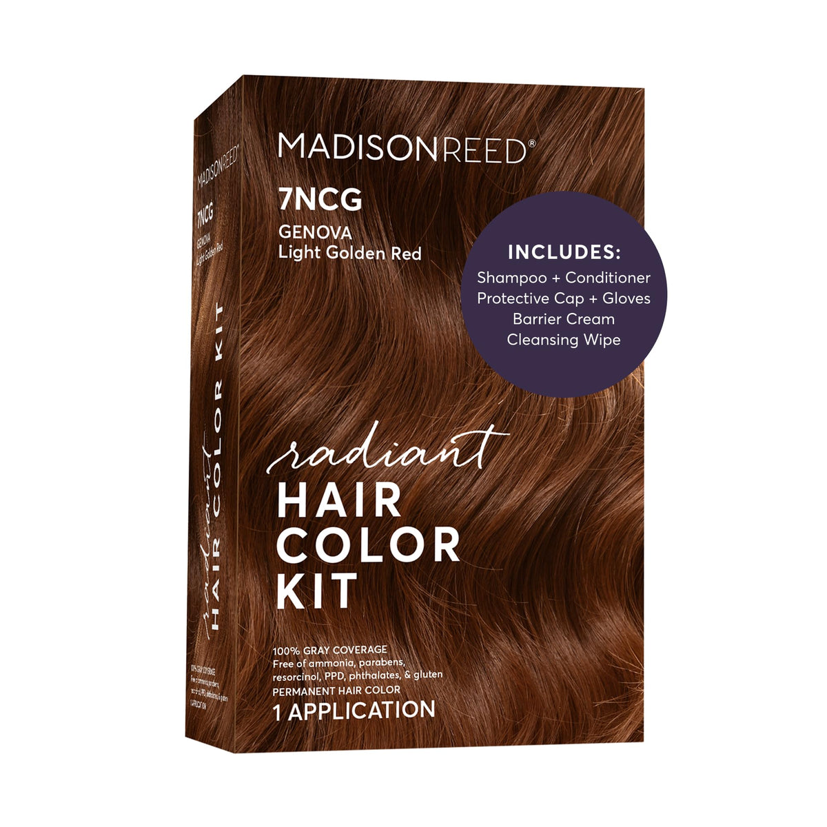Madison Reed Radiant Hair Color Kit 7NCG Light Golden Copper packaging front view