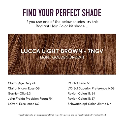 Madison Reed Radiant Hair Color Kit 7NGV Light Golden Brown swatch on hair
